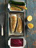 Poisson croustillant hummous betterave - Culinaire - Photographe Claude Mathieu - Studio PUB PHOTO